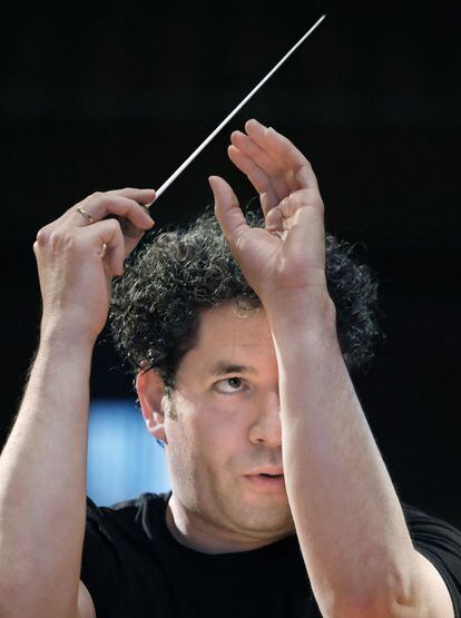 El director Gustavo Dudamel, durante uno de los ensayos.