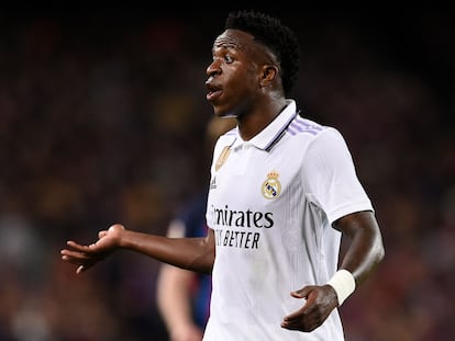 Vinicius Júnior, durante el Barcelona-Real Madrid del pasado domingo en el Camp Nou.