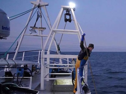 Baerco pesquero en North Shields, en la costa noreste de Reino Unido