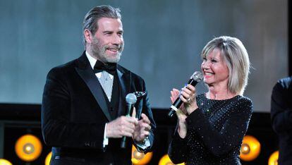 John Travolta y Olivia Newton John, el pasado s&aacute;bado en Los &Aacute;ngeles.