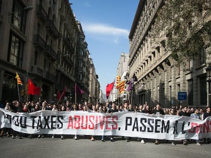 Manifestación contra las tasas universitarias, en 2017.