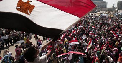 Concentraci&oacute;n en la plaza Tahrir de El Cairo este jueves.