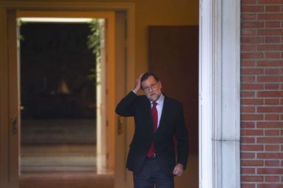 Mariano Rajoy, antes de su reunión con Pedro Sánchez, el pasado martes.