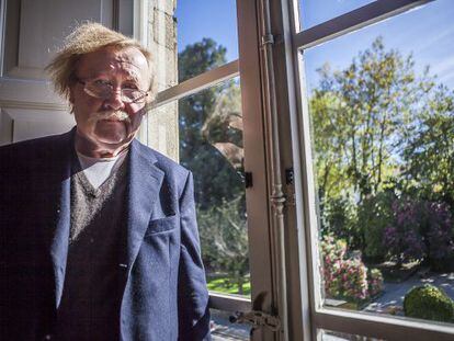 Peter Sloterdijk, ayer en Santiago de Compostela, adonde acudi&oacute; a recoger el premio Bento Spinoza. 