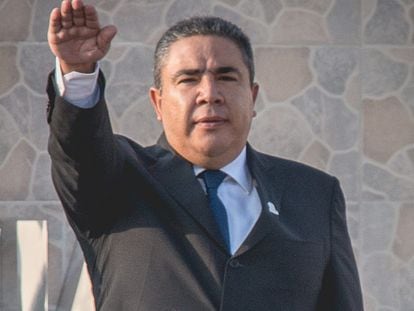 Porfirio Sánchez, en su toma de posesión como secretario de Seguridad Pública de Aguascalientes, en 2018.