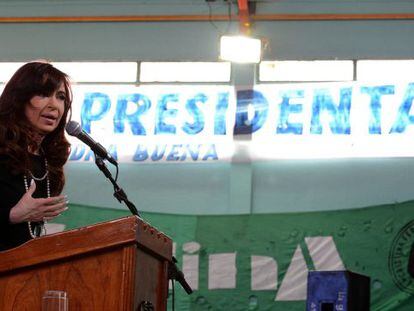 Cristina Fern&aacute;ndez de Kirchner en un acto en R&iacute;o Gallegos. 