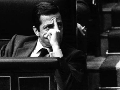 Adolfo Suarez en el debate de la mosión de censura de 1980.