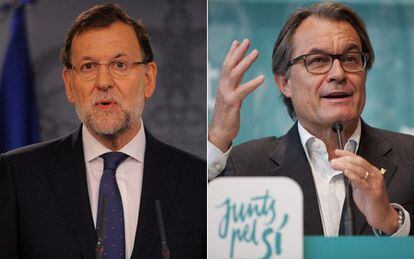 Rajoy y Mas, ayer.