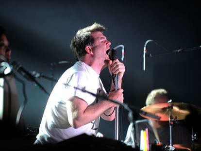 James Murphy, de LCD Soundsystem. en el escenario durante el festival Bonnaroo en 2010.