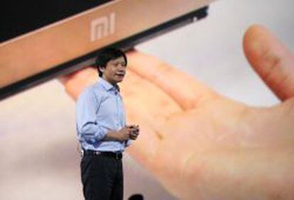 Lei Jun, consejero delegado de Xiaomi, durante una presentaci&oacute;n el pasado mayo en Pek&iacute;n.