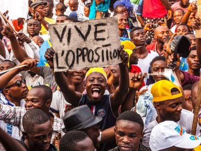 Manifestaci&oacute;n de la oposici&oacute;n a Kabila, el 31 de julio en Kinshasa.