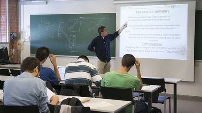 Una clase de la UPC, impartida en inglés.