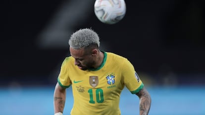 Neymar, en un partido ante Perú durante la pasada Copa América.