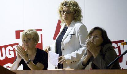 Pia Bosch, Marina Geli y Montserrat Tura, en el acto de la corriente Nou Cicle, el jueves.