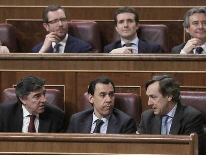 Bancada del PP durante una votaci&oacute;n en el Congreso.