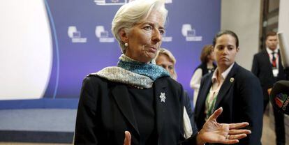 La directora gerente del FMI, Christine Lgarde, en la cumbre del pasado lunes.
