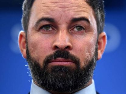 El presidente de Vox, Santiago Abascal, durante una conferencia de prensa el pasado 13 de noviembre.