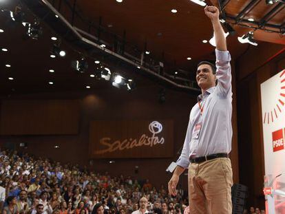 Pedro S&aacute;nchez, durante su discurso.