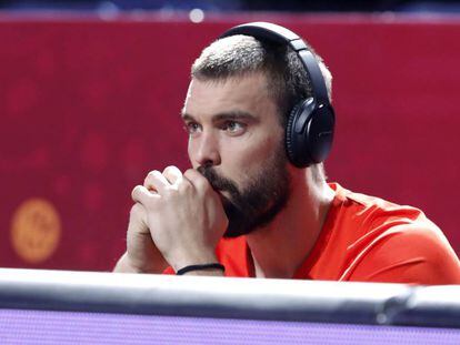 Marc Gasol, poco antes del partido ante Eslovenia.