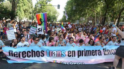 Manifestación del Dia del Orgullo Gay en Madrid en 2018.