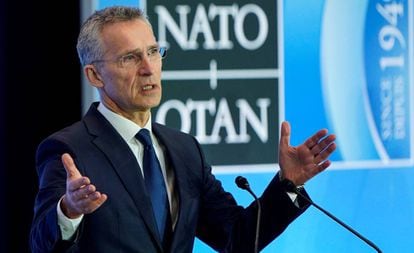El secretario general de la OTAN, Jens Stoltenberg, en una intervención en Washington, en abril.