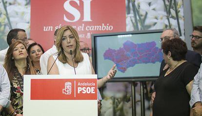 La presidenta andaluza, Susana Díaz, esta mañana.