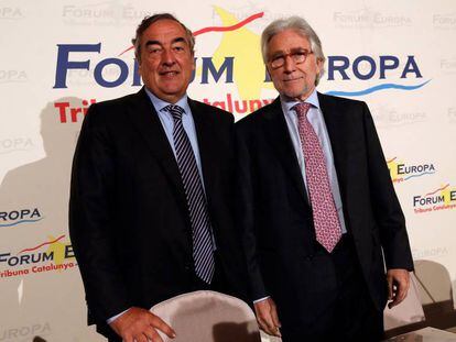 El presidente de CEOE, Juan Rosell, junto con Josep Sánchez Llibre.