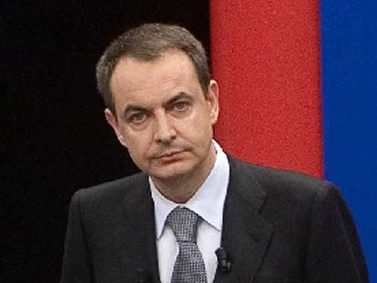 Zapatero, durante la entrevista de TVE