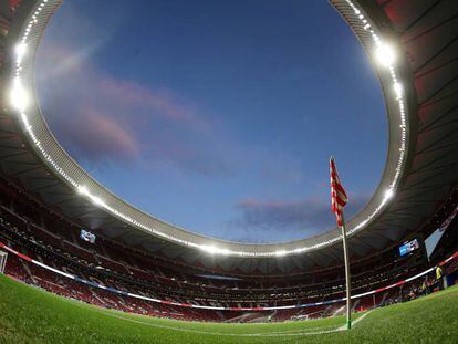 El Wanda Metropolitano antes del partido.