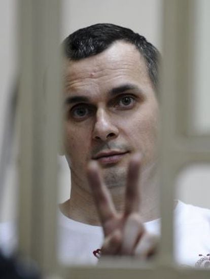 El director ucranio Oleg Sentsov, en una sesi&oacute;n del juicio el pasado 21 de julio.