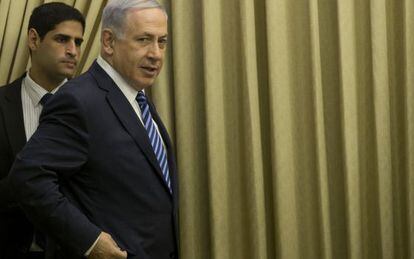 El primer ministro israel&iacute;, Benjam&iacute;n Netanyahu, en la residencia del presidente Reuven Rivlin.
