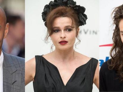 El futbolista Thierry Henry, la actriz Helena Bonham Carter y el cantante Harry Styles. 