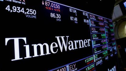 Precio de las acciones de Time Warner hace unos días en la Bolsa de Nueva York.