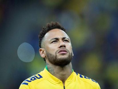 Neymar, en el partido amistoso entre Brasil y Catar, el miércoles en Brasilia (Brasil).