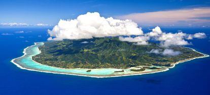 Vista aérea de lasIslas Cook,situadas enel triángulopolinesio del Pacífico Sur.