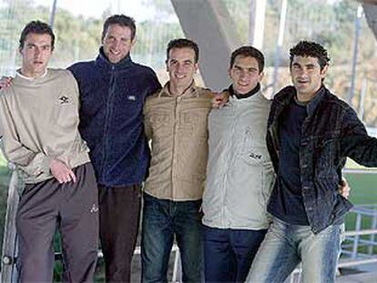 Luciano, Nacho, Jonathan, Israel y Jorge, canteranos del Celta B.