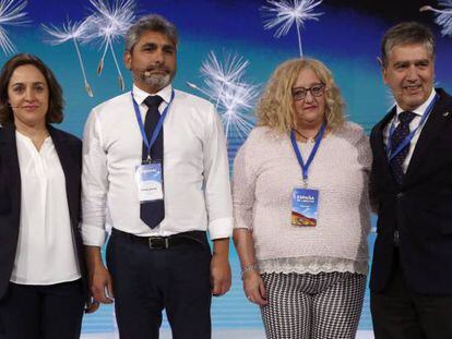 De izquierda a derecha: Blanca Hernández, Juan José Cortés, Marimar Bermúdez e Ignacio Cosidó este sábado en la convención del PP. 