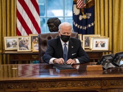El presidente Joe Biden, este lunes en la Casa Blanca.