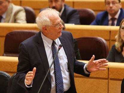 El ministro de Exteriores Josep Borrell en el Senado. 