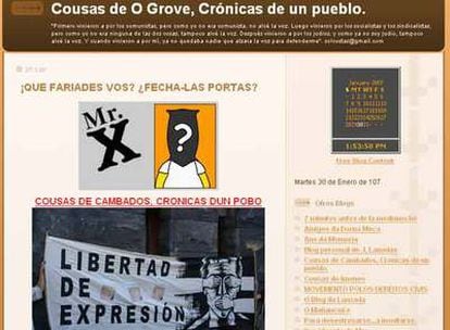 Captura de pantalla del blog "Cousas de Cambados" (http://ogrobe.blogspot.com/).