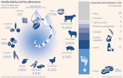 Huella hídrica alimentos Gráfico