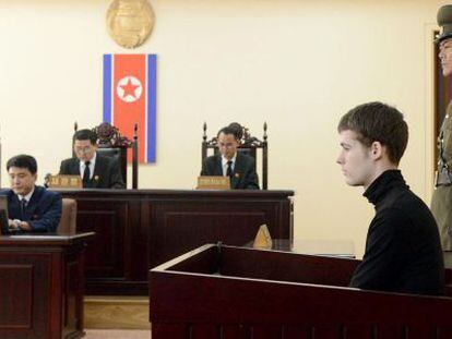Matthew Todd Miller, en su juicio en Corea del Norte.
