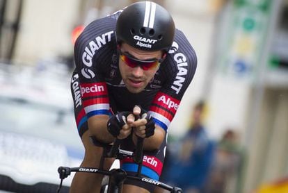 Dumoulin, durante la crono de Burgos.