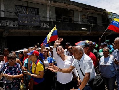 María Corina Machado, líder de las encuestas para las primarias de Venezuela
