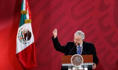 López Obrador, durante una conferencia de prensa. 