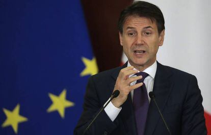 El primer ministro de Italia, Giuseppe Conte, en Moscú, la semana pasada.