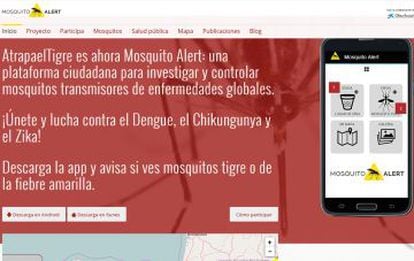 Imagen de la web Mosquito Alert.