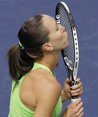 Jankovic besa la raqueta después de ganar Indian Wells.