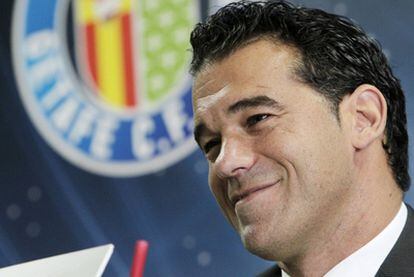 Luis García, durante su presentación como técnico del Getafe.