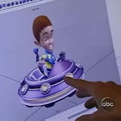 Captura de pantalla de la edición estadounidense del programa 'Cambio radical", en la que se muestra el proceso de diseño del personaje de James Westbrook para un juego de la Playstation3.